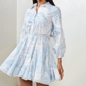 Mulmul Anza Supima Cotton Blue Dress
